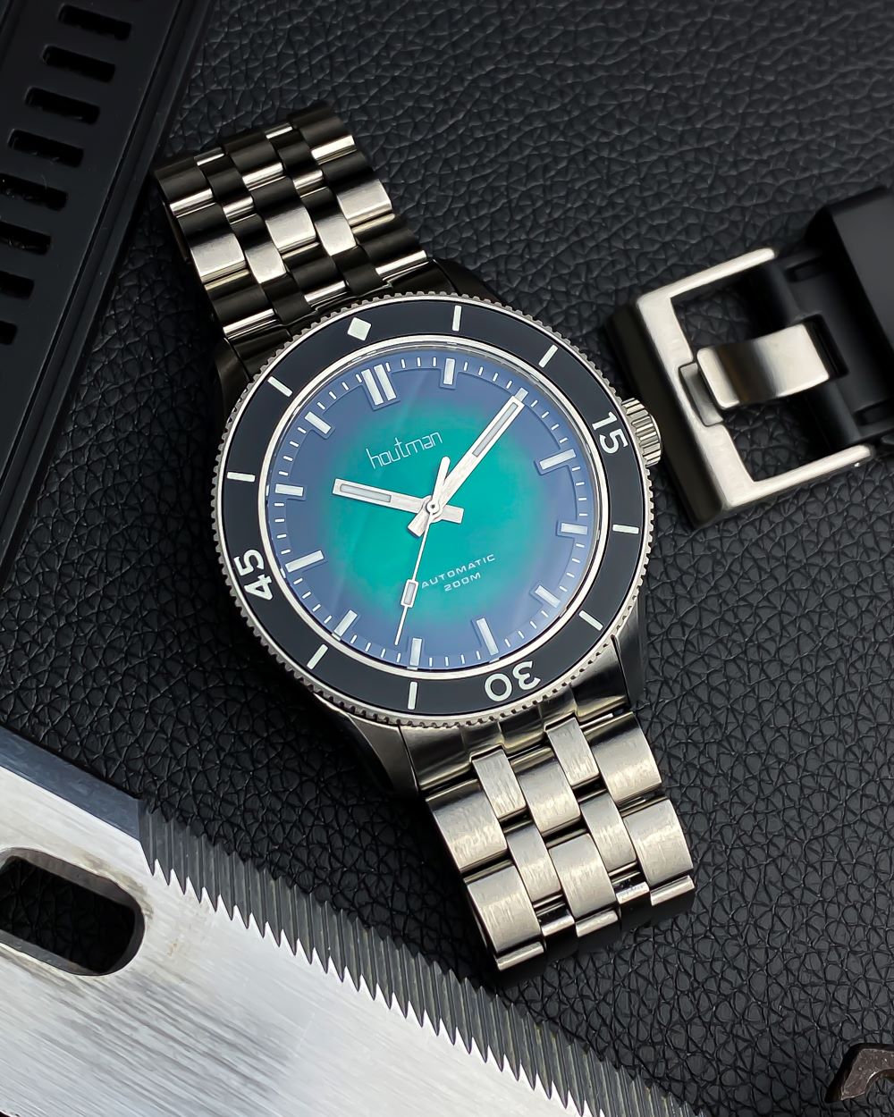 Dive Watch Pilbara Jade - green dial dive watch Houtman Watches
